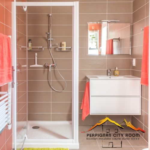perpignancityroom-thuesneuf-salle d eau-jolie-rouge